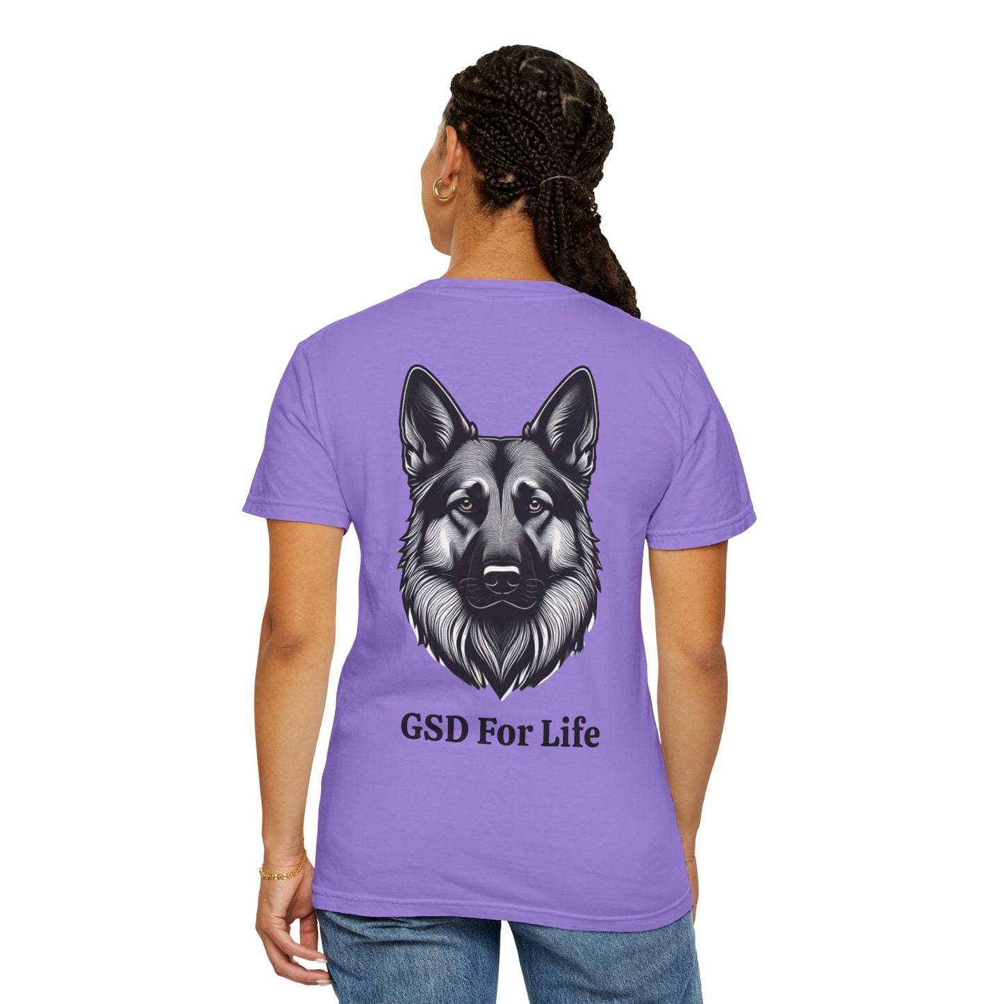 GSD For Life Unisex Garment-Dyed T-Shirt - German Shepherd Artwork