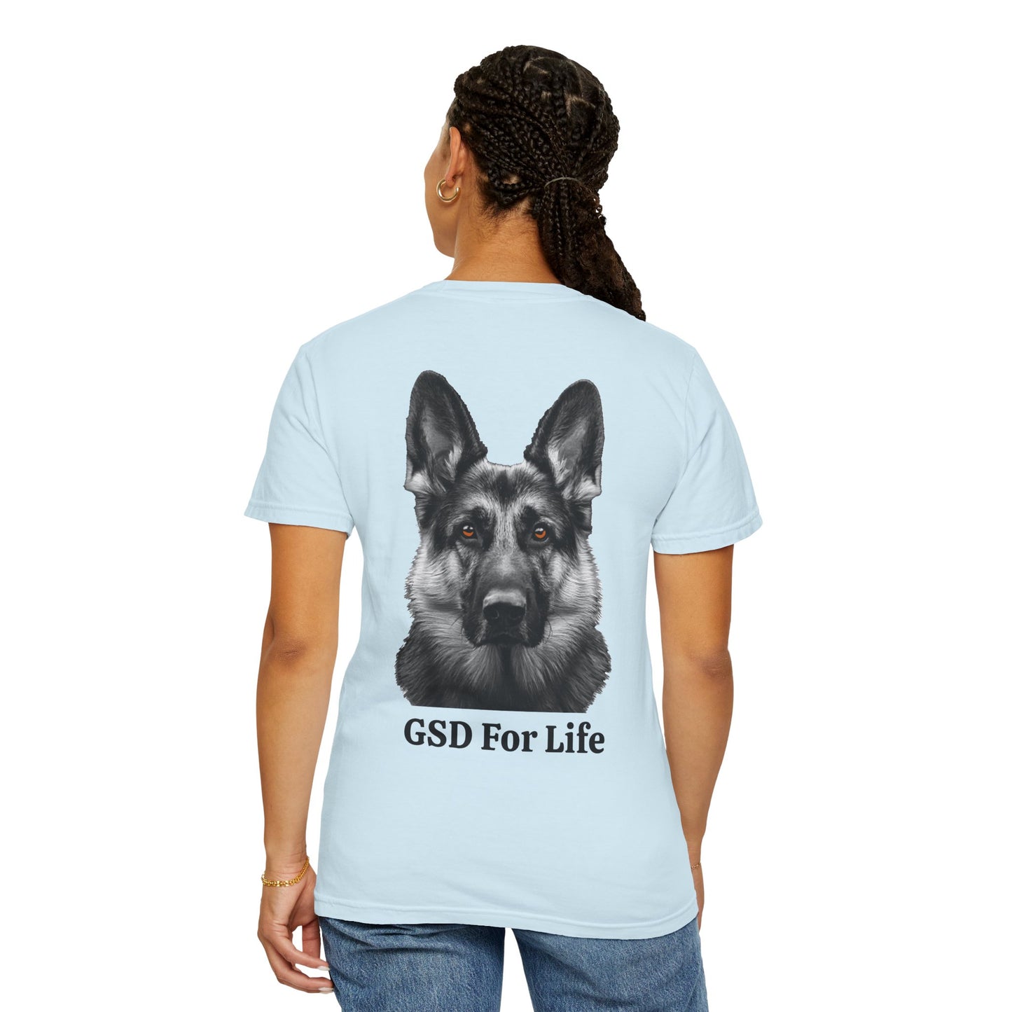 GSD For Life Unisex Garment-Dyed T-Shirt - German Shepherd Photorealistic Artwork