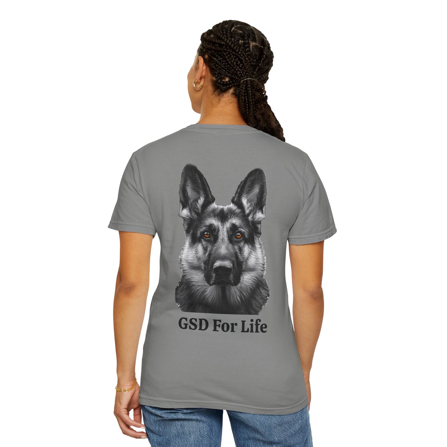 GSD For Life Unisex Garment-Dyed T-Shirt - German Shepherd Photorealistic Artwork