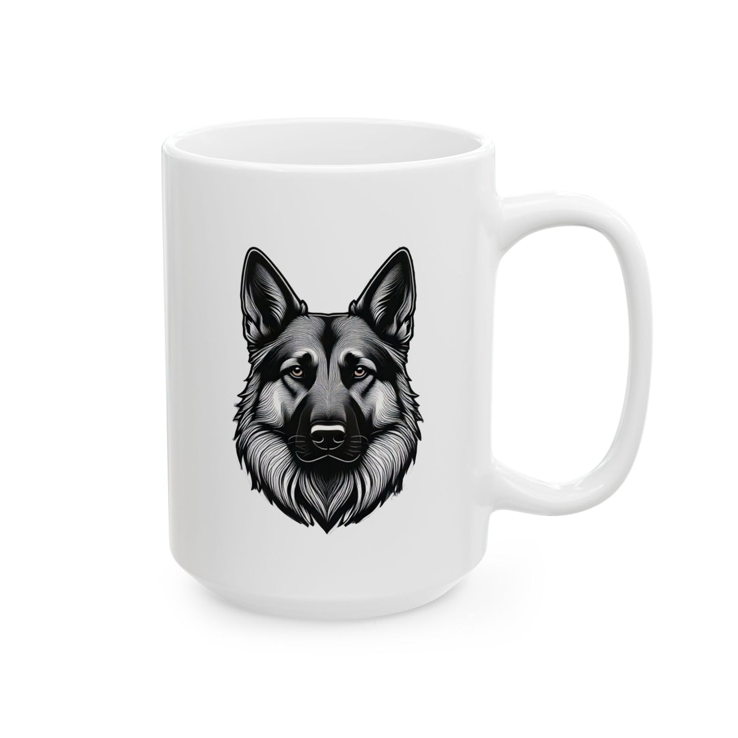 German Shepherd Ceramic Mug - 15oz - Perfect Gift for GSD Lovers