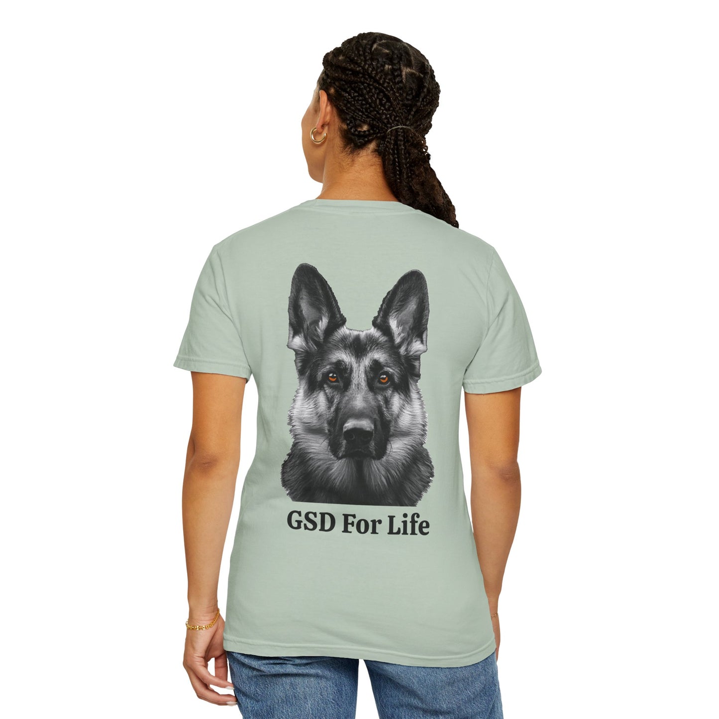 GSD For Life Unisex Garment-Dyed T-Shirt - German Shepherd Photorealistic Artwork