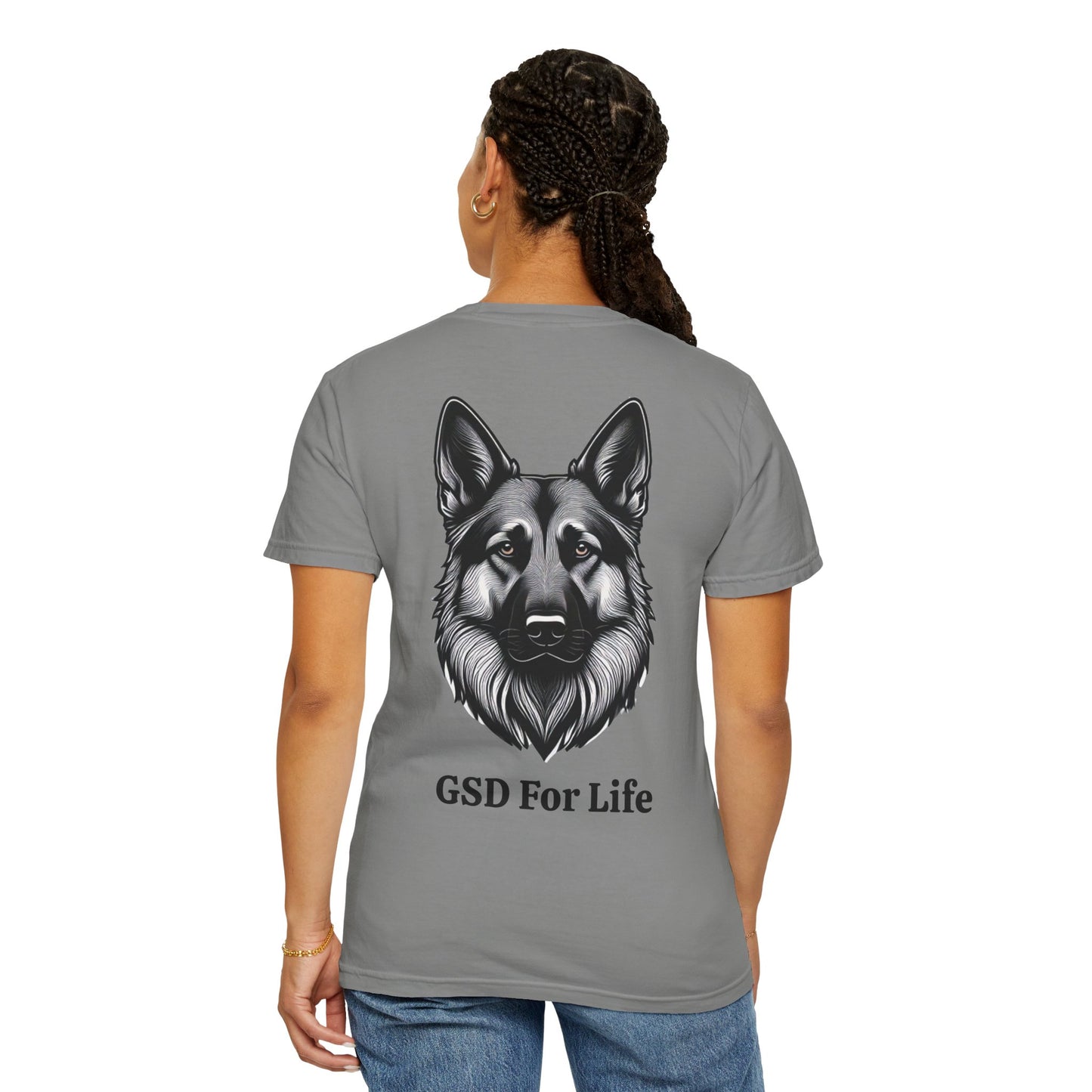 GSD For Life Unisex Garment-Dyed T-Shirt - German Shepherd Artwork