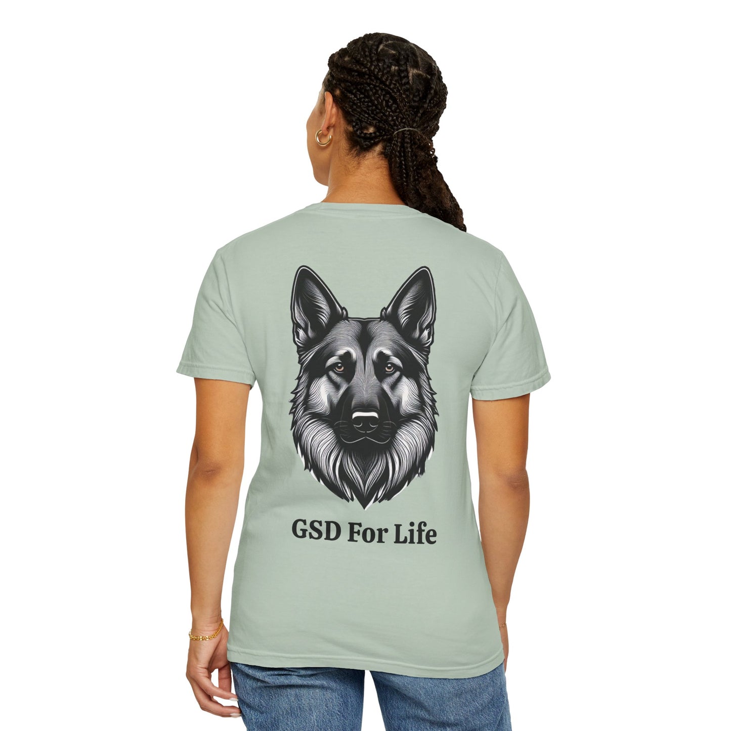 GSD For Life Unisex Garment-Dyed T-Shirt - German Shepherd Artwork