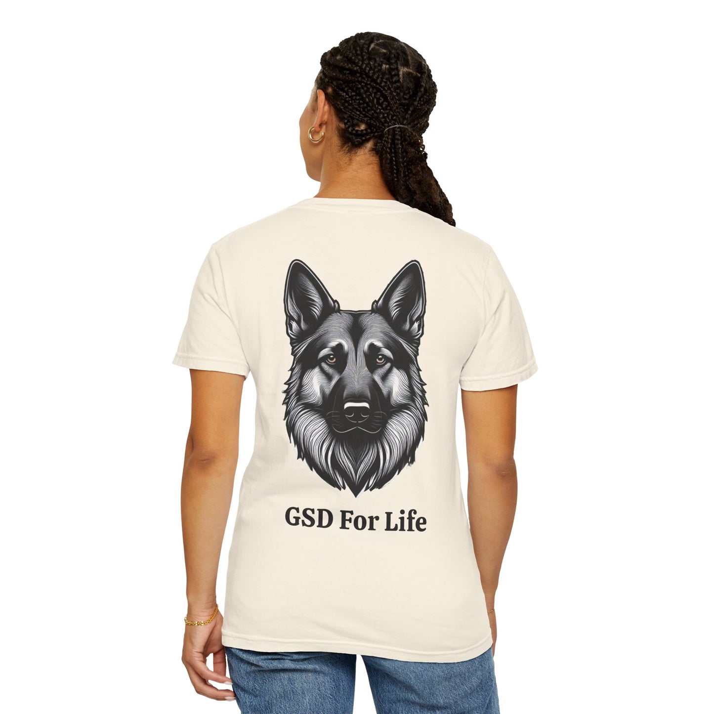 GSD For Life Unisex Garment-Dyed T-Shirt - German Shepherd Artwork