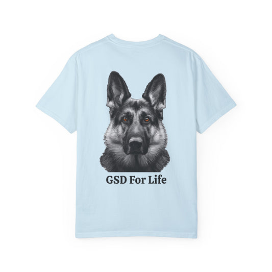 GSD For Life Unisex Garment-Dyed T-Shirt - German Shepherd Photorealistic Artwork